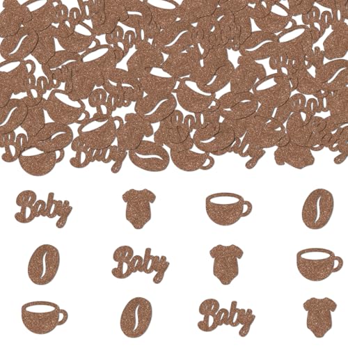 Fangleland 200 Stück Kaffee-Babyparty-Konfetti, Kaffee-Tischdekoration, Tasse und Bohnen-Thema, Papiertischstreuung für Babyparty, Geschlechtsoffenbarung, Partyzubehör Fangleland 200 Stück Kaffee-Babyparty-Konfetti, Kaffee-Tischdekoration, Tasse und Bohnen-Thema, Papiertischstreuung für Babyparty, Geschlechtsoffenbarung, Partyzubehör von Fangleland