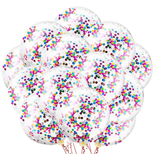 50 Stück Bunte Konfetti Luftballons Latex Konfetti Luftballons Bunte Party Luftballons für Geburtstag Party Hochzeit Verlobung Jubiläum Babyparty Abschlussfeier Weihnachten Karneval Dekoration von Fangoo
