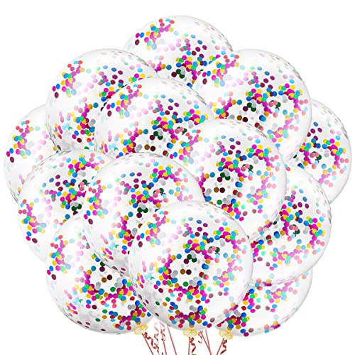 Fangoo 50 Stück Bunte Konfetti Luftballons Latex Konfetti Luftballons Bunte Party Luftballons für Geburtstag Party Hochzeit Verlobung Jubiläum Babyparty Abschlussfeier Weihnachten Karneval Dekoration von Fangoo