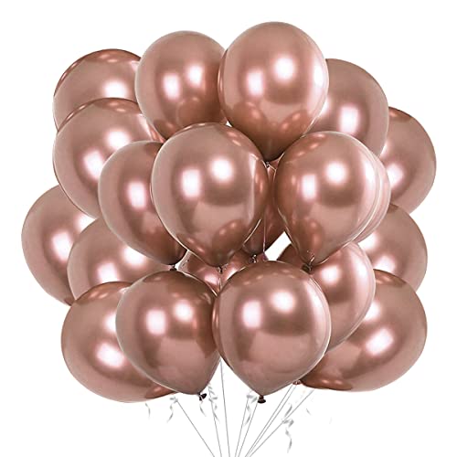 50 Stück Champagner Gold Metallic Luftballons für Party Latex Luftballons für Geburtstag Hochzeit Verlobung Jubiläum Baby Shower Festival Picknick Abschluss Weihnachten oder jede Party Dekoration von Fangoo