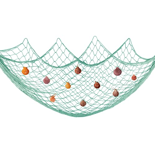 Fangoo 200 cm x 150 cm Fischernetz mit Muscheln Fischernetz Wand Dekoration Strand Themen Fischernetz Wandbehang für Party Home Wohnzimmer Schlafzimmer mediterranen Stil Dekor Wanddekoration, Türkis Fangoo 200 cm x 150 cm Fischernetz mit Muscheln Fischernetz Wand Dekoration Strand Themen Fischernetz Wandbehang für Party Home Wohnzimmer Schlafzimmer mediterranen Stil Dekor Wanddekoration, Türkis von Fangoo