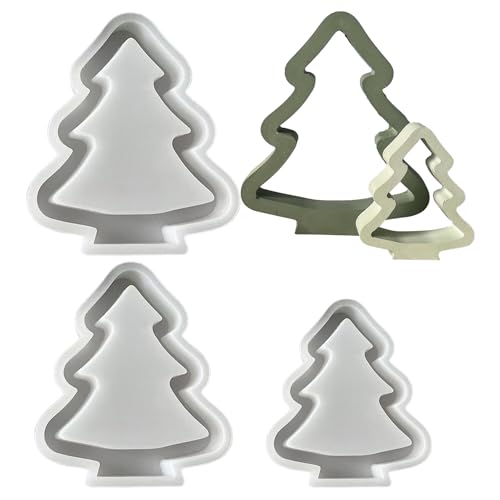 Fangssiy Weihnachtsbaum Silikon Form - Baum Kerzenherstellung Silikonformen | Three Piece Set For Festive Crafts With Soap Wax Home Art Projects Party Decorations von Fangssiy