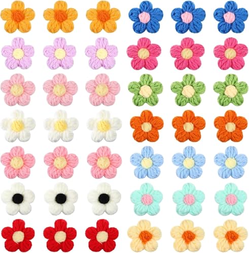Fangzichen 50 Stück Häkelblumen, Strickgarn, Blumen, handgefertigt, Häkelblumen, niedliche Blume, zum Aufnähen/Aufbügeln, schöne gehäkelte Blumen, für Bastelarbeiten, Verzierungen, Kleidung Fangzichen 50 Stück Häkelblumen, Strickgarn, Blumen, handgefertigt, Häkelblumen, niedliche Blume, zum Aufnähen/Aufbügeln, schöne gehäkelte Blumen, für Bastelarbeiten, Verzierungen, Kleidung von Fangzichen