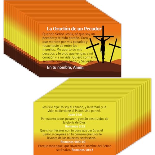 Fankya Heilige Gebetskarten, Bibeltrakte, inspirierende Mini-Bibeln, christliche Trakte, für Evangelismus, Kirchengeschenke, 240 Stück (La Oración de un Pecador) von Fankya