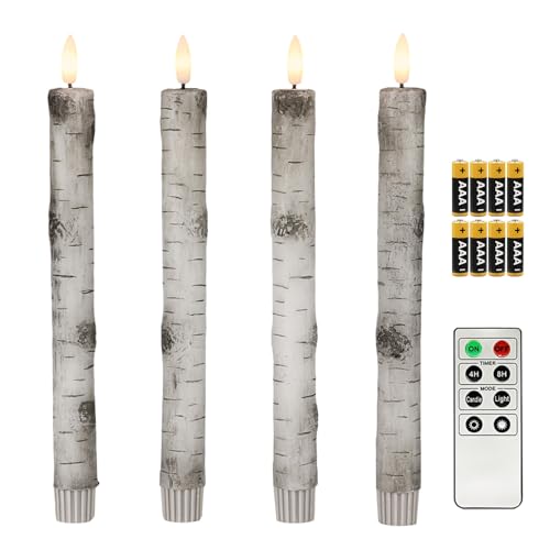 4er Set LED Birke Stabkerzen Tafelkerzen 3D Flamme mit Timerfunktion, Fernbedienung und Batterien enthalten 4er Set LED Birke Stabkerzen Tafelkerzen 3D Flamme mit Timerfunktion, Fernbedienung und Batterien enthalten von Fanna