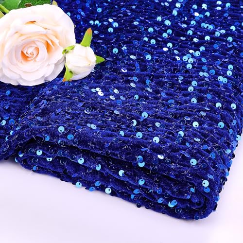 Paillettenstoff, 2 Meter, Königsblau, Stretch-Pailletten-Samtstoff von The Yard Dicker Samtstoff Weicher Nähstoff für Kostüme, Kleiderherstellung, Kissenbezug, Hut, Brautkleidung, Kleider Paillettenstoff, 2 Meter, Königsblau, Stretch-Pailletten-Samtstoff von The Yard Dicker Samtstoff Weicher Nähstoff für Kostüme, Kleiderherstellung, Kissenbezug, Hut, Brautkleidung, Kleider von Fanqisi
