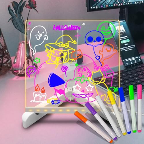 Fanrui Whiteboard aus Acryl, trocken abwischbar, 15 x 15 cm, transparent, rahmenlos, mit 7 Markern, Stiften, kleiner Schreibtisch, trocken abwischbar, tägliche Staffelei, Notizen, Malen, Whiteboard, Fanrui Whiteboard aus Acryl, trocken abwischbar, 15 x 15 cm, transparent, rahmenlos, mit 7 Markern, Stiften, kleiner Schreibtisch, trocken abwischbar, tägliche Staffelei, Notizen, Malen, Whiteboard, von Fanrui