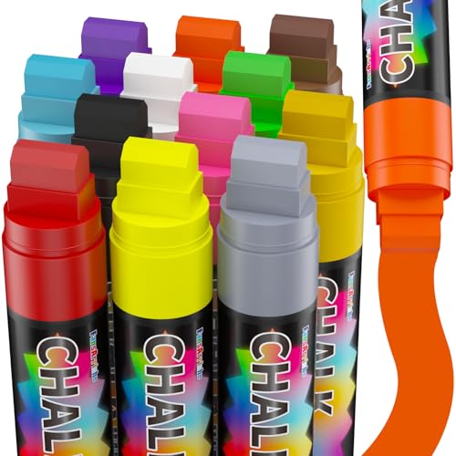 FansArriche 12 Farben Flüssigkreide Marker Kreidestifte für Tafel Abwaschbar 15 mm, Liquid Chalk markers, kreidestifte für fenster, Tafel, als Glasstift & Whiteboard von FansArriche