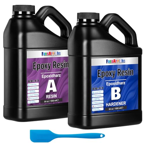 FansArriche Epoxidharz, transparent, ungiftig, 128 oz/3780 ml resin 1: 1-Verhältnis; Kunstharz-Beschichtung, kristallklar, für Holz, künstlerische Kreationen, Restauration FansArriche Epoxidharz, transparent, ungiftig, 128 oz/3780 ml resin 1: 1-Verhältnis; Kunstharz-Beschichtung, kristallklar, für Holz, künstlerische Kreationen, Restauration von FansArriche