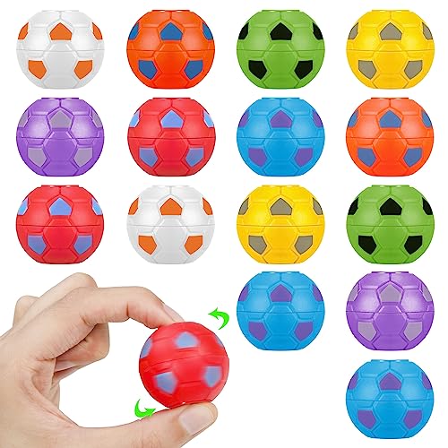 Fanshiontide 15 Stück Stressball Spinner Fingerspitzen Spielzeug, Fussball Geschenke Jungen Mitgebsel Kindergeburtstag, Give Aways Kindergeburtstag, Anti Stress Spielzeug Mini Fußball Sensory Toys von Fanshiontide