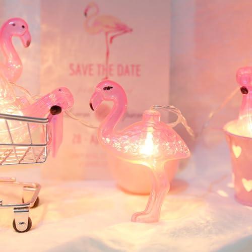 Fantasee Flamingo-Lichterkette mit 20 LEDs, batteriebetrieben, 3 m, fantastische Lichter für Schlafzimmer, Babyzimmer, Kinderzimmer, Geburtstagsparty, Dekoration (3 m, 20 LEDs, Flamingo) von Fantasee