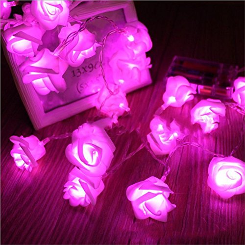 Fantes – LED pink flower Light batteriebetrieben, Lichter Zimmerdecke von Feen für die Hochzeit, Zuhause, Party, Geburtstag, Festival, Dekorationen Innen-im Freien, 20 LED Pink von Fantasee