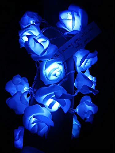 Rosa LED-Licht, batteriebetrieben, ideal für Hochzeitsdekorationen, schafft eine romantische und fröhliche Atmosphäre, 20 LEDs, 2 m (blau) von Fantasee