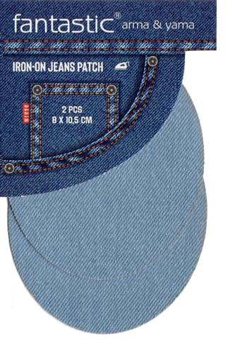 2 Stück Eisblaue Jeansflicken zum Aufbügeln für Jeans – ovale Knie- und Ellbogen-Reparaturflicken für Jacken, Hosen und Hemden – strapazierfähiger Stoff ohne Nähen 2 Stück Eisblaue Jeansflicken zum Aufbügeln für Jeans – ovale Knie- und Ellbogen-Reparaturflicken für Jacken, Hosen und Hemden – strapazierfähiger Stoff ohne Nähen von Fantastic Arma