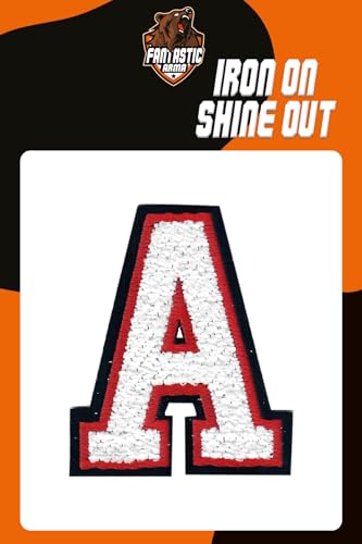 Weißer Chenille-Buchstabenaufnäher (ca. 6,3 x 8,9 cm) – weiche Varsity Alphabet Applikationen für Jacken, Rucksäcke, Hüte, Jeans, Handwerk & DIY Kleidung Dekoration (A) von Fantastic Arma