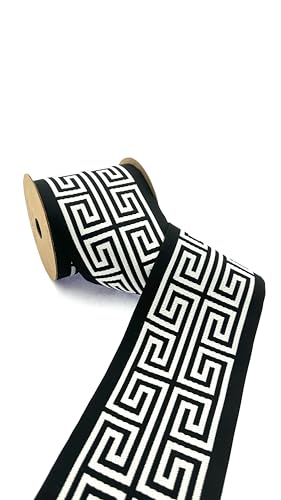 100176 Vorhangbordüre mit griechischen Schlüsseln, Stickerei, 10 cm, gewebt, für Kissen und Heimdekoration, Gardinenband, Vorhangband 100176 Vorhangbordüre mit griechischen Schlüsseln, Stickerei, 10 cm, gewebt, für Kissen und Heimdekoration, Gardinenband, Vorhangband von Fantastic Borders