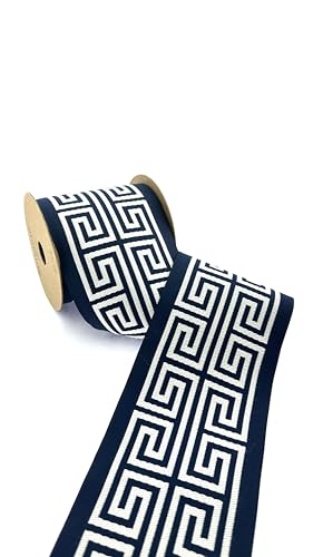 100176 Vorhangbordüre mit griechischen Schlüsseln, Stickerei, 10 cm, gewebter Rand für Kissen und Heimdekoration, Gardinenband, Vorhangband 100176 Vorhangbordüre mit griechischen Schlüsseln, Stickerei, 10 cm, gewebter Rand für Kissen und Heimdekoration, Gardinenband, Vorhangband von Fantastic Borders