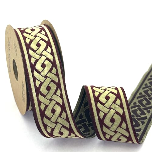 Fantastic Borders 11 Yard Jacquard Burgunderrot Keltischer Knoten Band Nähen Trim 3,5 cm Vintage Jacquard Band für DIY Nähen Trim Fantastic Borders 11 Yard Jacquard Burgunderrot Keltischer Knoten Band Nähen Trim 3,5 cm Vintage Jacquard Band für DIY Nähen Trim von Fantastic Borders