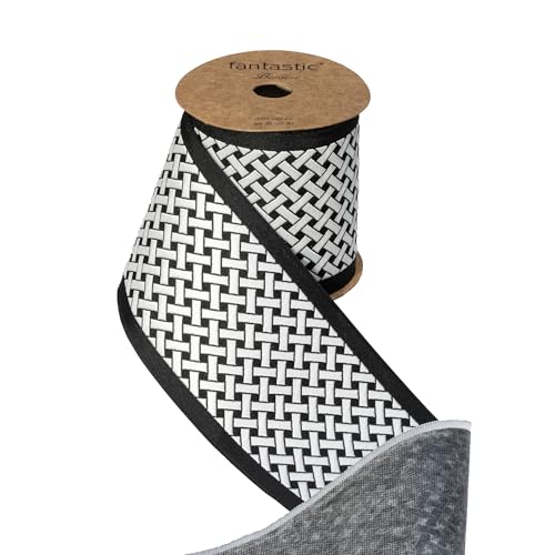Gardinenband, 10 cm, bunt, Jacquard-Besätze für Heimdekoration, Gardinenborten (Schwarz und Weiß), 10 cm von Fantastic Borders