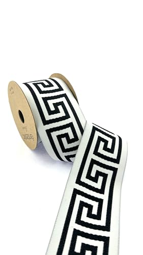 Jacquard-Band, griechischer Schlüssel, dekorativer gewebter Stoff für Vorhänge und Kissen, 3,8 m, Gardinenband für Heimdekoration, 7 cm Kissen, 70176 Jacquard-Band, griechischer Schlüssel, dekorativer gewebter Stoff für Vorhänge und Kissen, 3,8 m, Gardinenband für Heimdekoration, 7 cm Kissen, 70176 von Fantastic Borders
