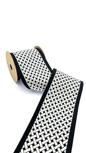 Vorhang-Bordüre, 10 cm, bunt, Jacquard-Besätze für Heimdekoration, Gardinenborten (Schwarz und Weiß), 10 cm von Fantastic Borders