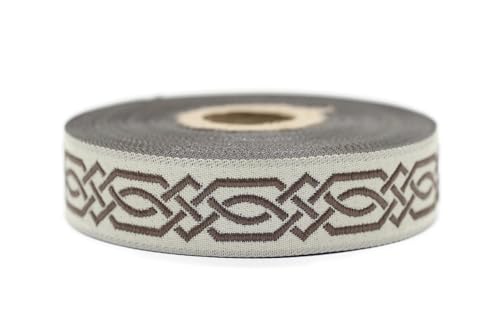 10 Meter 20 mm braunes und hellbeiges Jacquard-Band, gewebt, keltischer Knoten, Rollen, Band, bestickt, Handwerk, Kleidung, Kurzwaren, Basteln, Dekoration, mittelalterliche Nähte, 20272-V8 10 Meter 20 mm braunes und hellbeiges Jacquard-Band, gewebt, keltischer Knoten, Rollen, Band, bestickt, Handwerk, Kleidung, Kurzwaren, Basteln, Dekoration, mittelalterliche Nähte, 20272-V8 von Fantastic Kurdele