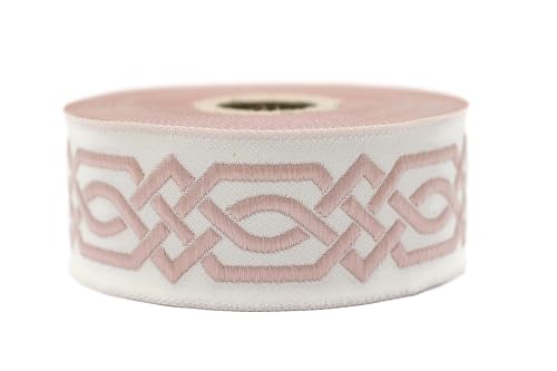 10 Meter 35 mm Rosa und Hellbeige Jacquard-Band gewebt mit keltischem Knotenmuster, Rollen, Band, bestickt, Handwerk, Kleidung, Kurzwaren, Basteln, Dekoration, mittelalterliche Nähte, 35272-V6 10 Meter 35 mm Rosa und Hellbeige Jacquard-Band gewebt mit keltischem Knotenmuster, Rollen, Band, bestickt, Handwerk, Kleidung, Kurzwaren, Basteln, Dekoration, mittelalterliche Nähte, 35272-V6 von Fantastic Kurdele