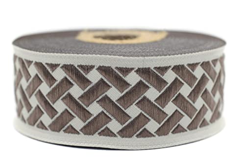 10 Meter 35 mm braunes und hellbeiges Jacquard-Band, gewebt, keltischer Knoten, Rollen, Band, bestickt, Handwerk, Kleidung, Kurzwaren, Basteln, Dekoration, mittelalterliche Nähte, 35274-V8 10 Meter 35 mm braunes und hellbeiges Jacquard-Band, gewebt, keltischer Knoten, Rollen, Band, bestickt, Handwerk, Kleidung, Kurzwaren, Basteln, Dekoration, mittelalterliche Nähte, 35274-V8 von Fantastic Kurdele