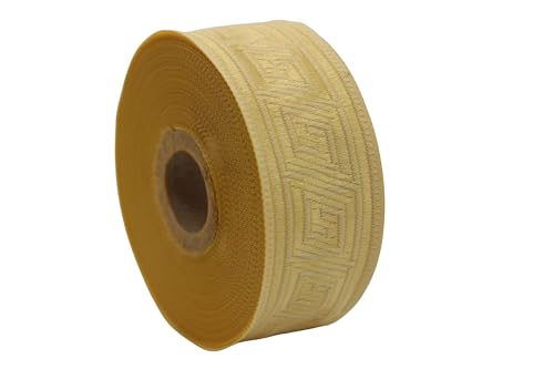 10 Meter 35 mm cremefarbenes Jacquard-Band, gewebt, griechisches Schlüsselmuster, Rollen, Band, bestickt, Handwerk, Kleidung, Kurzwaren, Basteln, Dekoration, mittelalterliches Nähen 35062 10 Meter 35 mm cremefarbenes Jacquard-Band, gewebt, griechisches Schlüsselmuster, Rollen, Band, bestickt, Handwerk, Kleidung, Kurzwaren, Basteln, Dekoration, mittelalterliches Nähen 35062 von Fantastic Kurdele