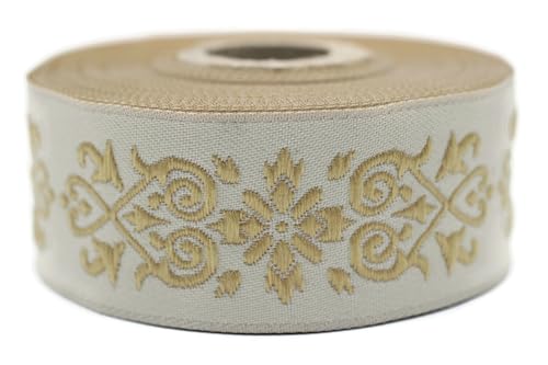 10 Meter 35 mm gelb und beige Jacquard-Band gewebt mit keltischem Knotenmuster, Rollen, Borte, bestickt, Handwerk, Kleidung, Kurzwaren, Basteln, Dekoration, mittelalterliche Näharbeit 35271-V7 10 Meter 35 mm gelb und beige Jacquard-Band gewebt mit keltischem Knotenmuster, Rollen, Borte, bestickt, Handwerk, Kleidung, Kurzwaren, Basteln, Dekoration, mittelalterliche Näharbeit 35271-V7 von Fantastic Kurdele