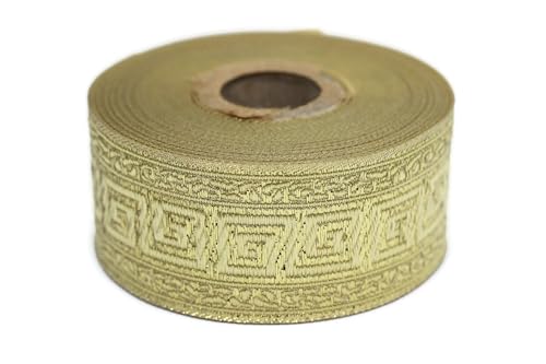 10 Meter 35 mm goldfarbenes Jacquard-Band, gewebt, griechischer Schlüssel, Rollen, Borte, bestickt, Handwerk, Kleidung, Kurzwaren, Kreativität, Dekoration, mittelalterliches Nähen 35060 10 Meter 35 mm goldfarbenes Jacquard-Band, gewebt, griechischer Schlüssel, Rollen, Borte, bestickt, Handwerk, Kleidung, Kurzwaren, Kreativität, Dekoration, mittelalterliches Nähen 35060 von Fantastic Kurdele