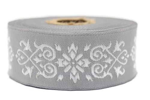 10 Meter 35 mm grau und weiß Jacquard-Band gewebt mit keltischem Knotenmuster, Rollen, Borte, bestickt, Handwerk, Kleidung, Kurzwaren, Basteln, Dekoration, mittelalterliche Näharbeit 35271-V3 10 Meter 35 mm grau und weiß Jacquard-Band gewebt mit keltischem Knotenmuster, Rollen, Borte, bestickt, Handwerk, Kleidung, Kurzwaren, Basteln, Dekoration, mittelalterliche Näharbeit 35271-V3 von Fantastic Kurdele