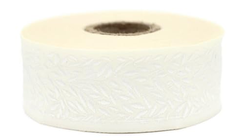 10 Meter 35 mm weiß und beige Jacquardband gewebt mit Blattmotiv Rollen Borte Stoffband bestickt Handwerk Kleidung Kurzwaren Hobby Kreativ Dekoration Mittelalter 35270-V1 10 Meter 35 mm weiß und beige Jacquardband gewebt mit Blattmotiv Rollen Borte Stoffband bestickt Handwerk Kleidung Kurzwaren Hobby Kreativ Dekoration Mittelalter 35270-V1 von Fantastic Kurdele