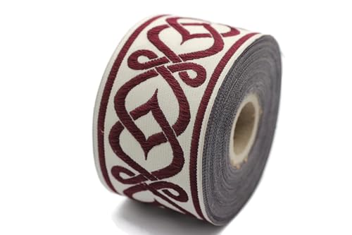 10 Meter Spule 50mm Bordeaux Keltischer Knoten Jacquard Band für Kleidung Zubehör Gewebte Bordüre Kostüm Nähen Trim DIY Bastelbedarf 50972 10 Meter Spule 50mm Bordeaux Keltischer Knoten Jacquard Band für Kleidung Zubehör Gewebte Bordüre Kostüm Nähen Trim DIY Bastelbedarf 50972 von Fantastic Kurdele