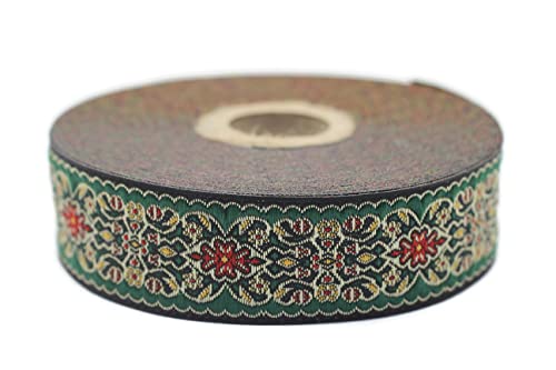 10 Meter Web Borte Webband Jacquardborte Trachtenborte Stickerei Rot-Grün 15mm von Fantastic Kurdele