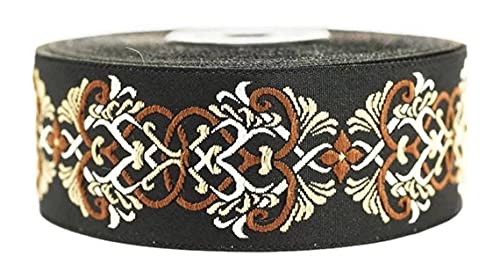 35976 Jacquard-Bordüre, bestickt, 3,5 cm, keltischer Knoten, Braun, 10 m von Fantastic Kurdele