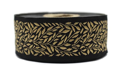 Fantastic Kurdele 35270 Spule, 3,5 cm breit, bronzefarbenes Blatt-Rankenband, Jacquard-Besatz, Polyester, Hochzeit, Mehrfarbig, Blätter von Fantastic Kurdele
