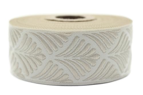 Jacquard-Band, gewebt, Beige und Creme, Muschel, 10 m x 35 mm – Rolle, besticktes Band, zum Nähen, Dekoration 35273-V2 Jacquard-Band, gewebt, Beige und Creme, Muschel, 10 m x 35 mm – Rolle, besticktes Band, zum Nähen, Dekoration 35273-V2 von Fantastic Kurdele