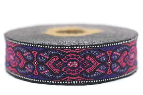 Jacquard-Band, gewebt, Fuchsia und Violett – Mondteppich 10 m x 25 mm – Rollen besticktes Band zum Nähen Dekoration 25808-V4 Jacquard-Band, gewebt, Fuchsia und Violett – Mondteppich 10 m x 25 mm – Rollen besticktes Band zum Nähen Dekoration 25808-V4 von Fantastic Kurdele