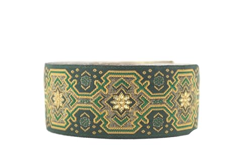 Jacquard-Band, gewebt, königlicher Stoff, Grün und Gelb, 10 m x 35 mm – Rollen besticktes Band für Nähen, Dekoration, CNK10-V1 Jacquard-Band, gewebt, königlicher Stoff, Grün und Gelb, 10 m x 35 mm – Rollen besticktes Band für Nähen, Dekoration, CNK10-V1 von Fantastic Kurdele