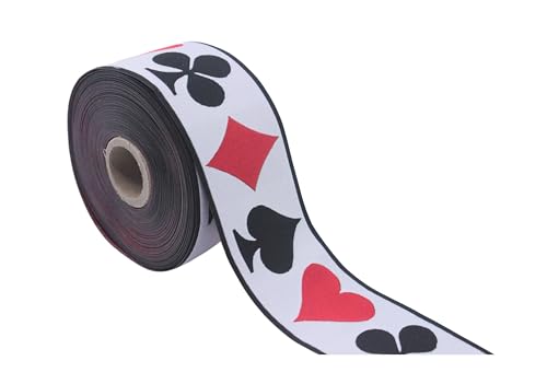 Jacquard-Band mit Spielkarten-Muster, gewebt, 10 m x 50 mm – Kleeblatt, Herzen, Piques – Casino Borte, Royal Flush, ideal für Nähprojekte, DIY und Bastelarbeiten Jacquard-Band mit Spielkarten-Muster, gewebt, 10 m x 50 mm – Kleeblatt, Herzen, Piques – Casino Borte, Royal Flush, ideal für Nähprojekte, DIY und Bastelarbeiten von Fantastic Kurdele