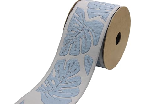 V5 192 Vorhangband, bestickt, Jacquard-Band für Ihre Vorhänge, Vorhänge, Vorhangband, 6,8 cm, blau, grau, Feigenblatt, 3,8 m V5 192 Vorhangband, bestickt, Jacquard-Band für Ihre Vorhänge, Vorhänge, Vorhangband, 6,8 cm, blau, grau, Feigenblatt, 3,8 m von Fantastic Kurdele