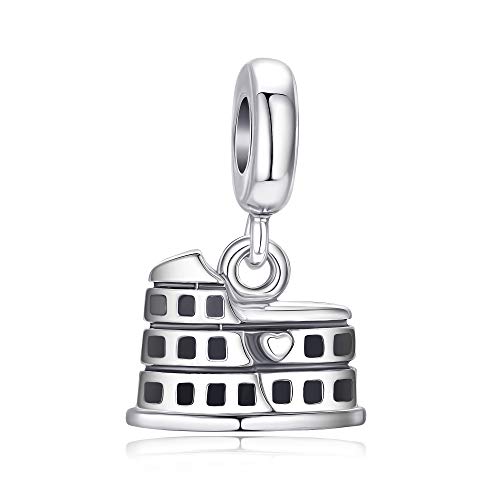 Charm/Schmuckanhänger, Kolosseum von Rom, 925 Sterlingsilber, für europäische Bettelarmbänder von Fantasticharm