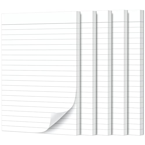 Fantastino® A5 Notizblock Liniert - 5 Stück, 250 Blatt (50 pro Block) 90 g/m² Premium-Papier. Notizblöcke klein, Schreibblock mit Linien, mini Notizzettel abreißbar für Büro, Haushalt, Schule, Uni von Fantastino