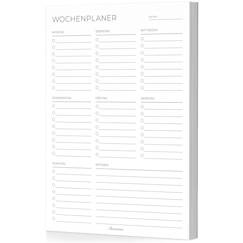 Fantastino® A5 Wochenplaner Block - 66 Blatt (für 15 Monate), To-Do Listen und Wochenübersicht ohne festes Datum. Notizblock zum Abreißen für Termine, Aufgaben, Erinnerungen und Platz für Notizen Fantastino® A5 Wochenplaner Block - 66 Blatt (für 15 Monate), To-Do Listen und Wochenübersicht ohne festes Datum. Notizblock zum Abreißen für Termine, Aufgaben, Erinnerungen und Platz für Notizen von Fantastino