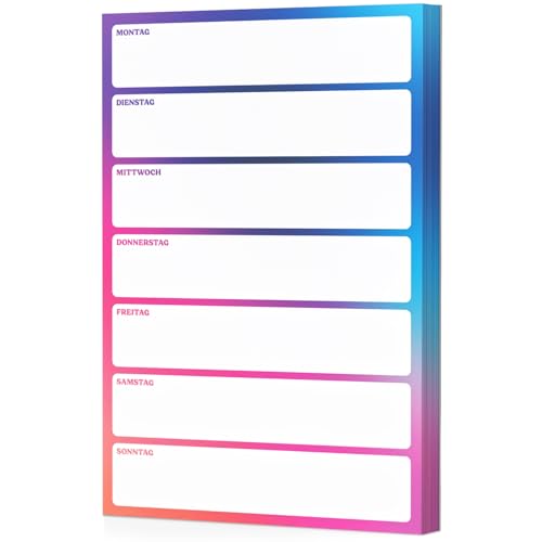 Fantastino® A5 Wochenplaner Block - 66 Blatt (für 15 Monate), Bunte Wochenübersicht mit Farbverlauf ohne festes Datum. Notizblock zum Abreißen für Termine, Aufgaben, Erinnerungen Fantastino® A5 Wochenplaner Block - 66 Blatt (für 15 Monate), Bunte Wochenübersicht mit Farbverlauf ohne festes Datum. Notizblock zum Abreißen für Termine, Aufgaben, Erinnerungen von Fantastino
