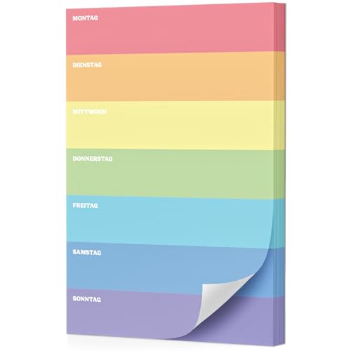 Fantastino® A5 Wochenplaner Block - 66 Blatt (für 15 Monate), Bunte Wochenübersicht im Regenbogendesign ohne festes Datum. Stylischer Notizblock zum Abreißen für Termine, Aufgaben, Erinnerungen Fantastino® A5 Wochenplaner Block - 66 Blatt (für 15 Monate), Bunte Wochenübersicht im Regenbogendesign ohne festes Datum. Stylischer Notizblock zum Abreißen für Termine, Aufgaben, Erinnerungen von Fantastino