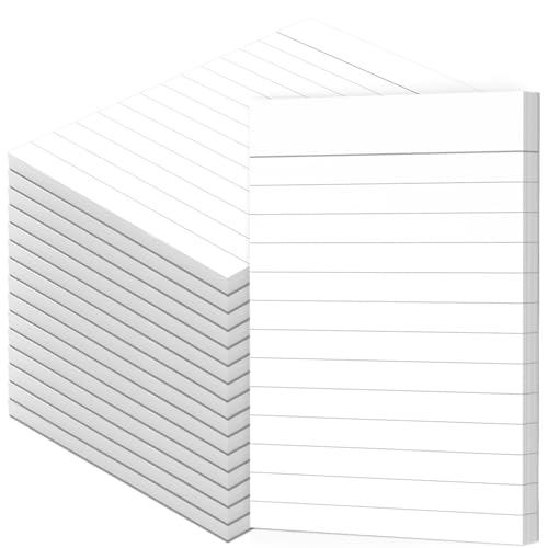 Fantastino A7 Notizblock Liniert - 16 Stück Vorteils-Pack, 800 Blatt (50 pro Block) 90 g/m² Premium-Papier. Kleine Notizzettel mit Linien. Schreibblock abreißbar für Büro, Haushalt, Schule, Uni von Fantastino