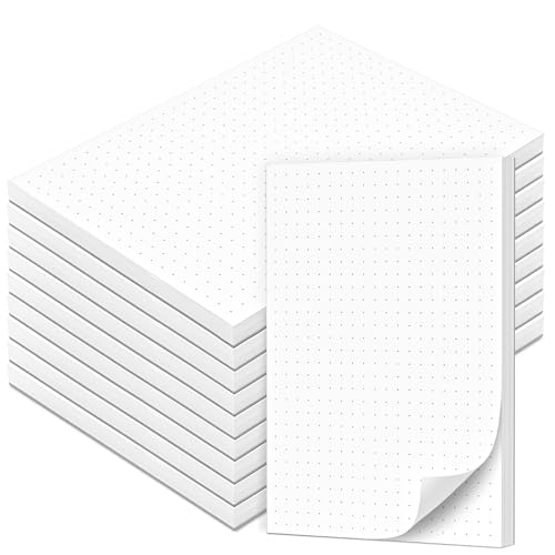 Fantastino® A6 Notizblock Punktiert - 10 Stück, 500 Blatt (50 pro Block) 90 g/m² Premium-Papier. Notizblöcke klein, Schreibblock gepunktet, mini Notizzettel abreißbar für Büro, Haushalt, Schule, Uni von Fantastino