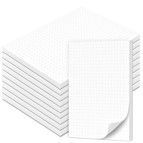 Notizblock gepunktet 10 Stück - A6 Notizblöcke klein 50 Blatt pro Block 90 g/m² Premium-Qualität. Schreibblock punktiert, Punkte. Mini Notizzettel abreißbar für Büro Haushalt Schule Uni | Fantastino® von Fantastino